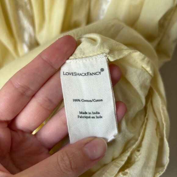 Love Shack Fancy Ayala Lace Eyelet Trim Cottagecore Midi Spring Summer Dress - Picture 14 of 16